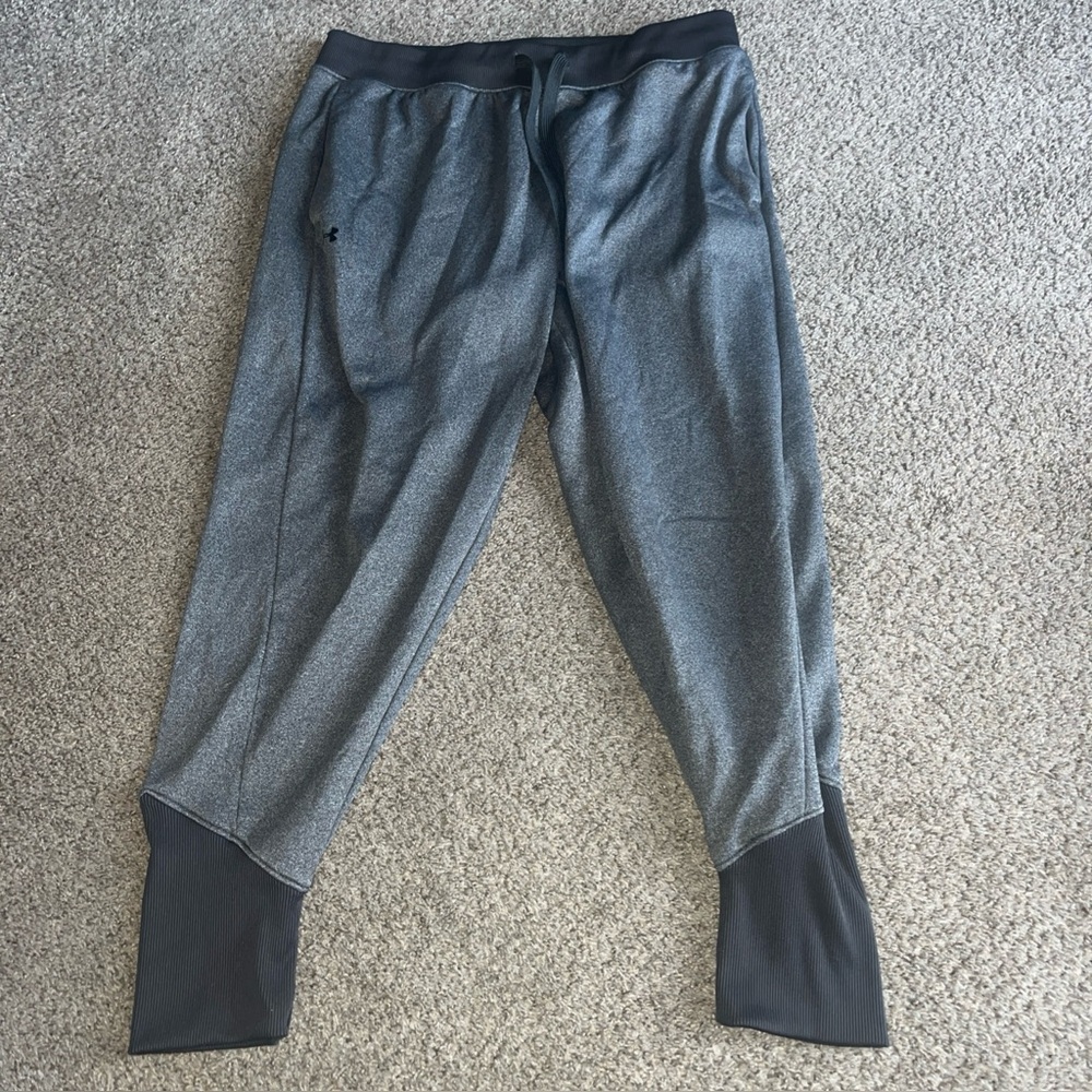Under Armour Joggers Sweatpants Mens Large Loose Fit Gray Tapered Leg Drawstring